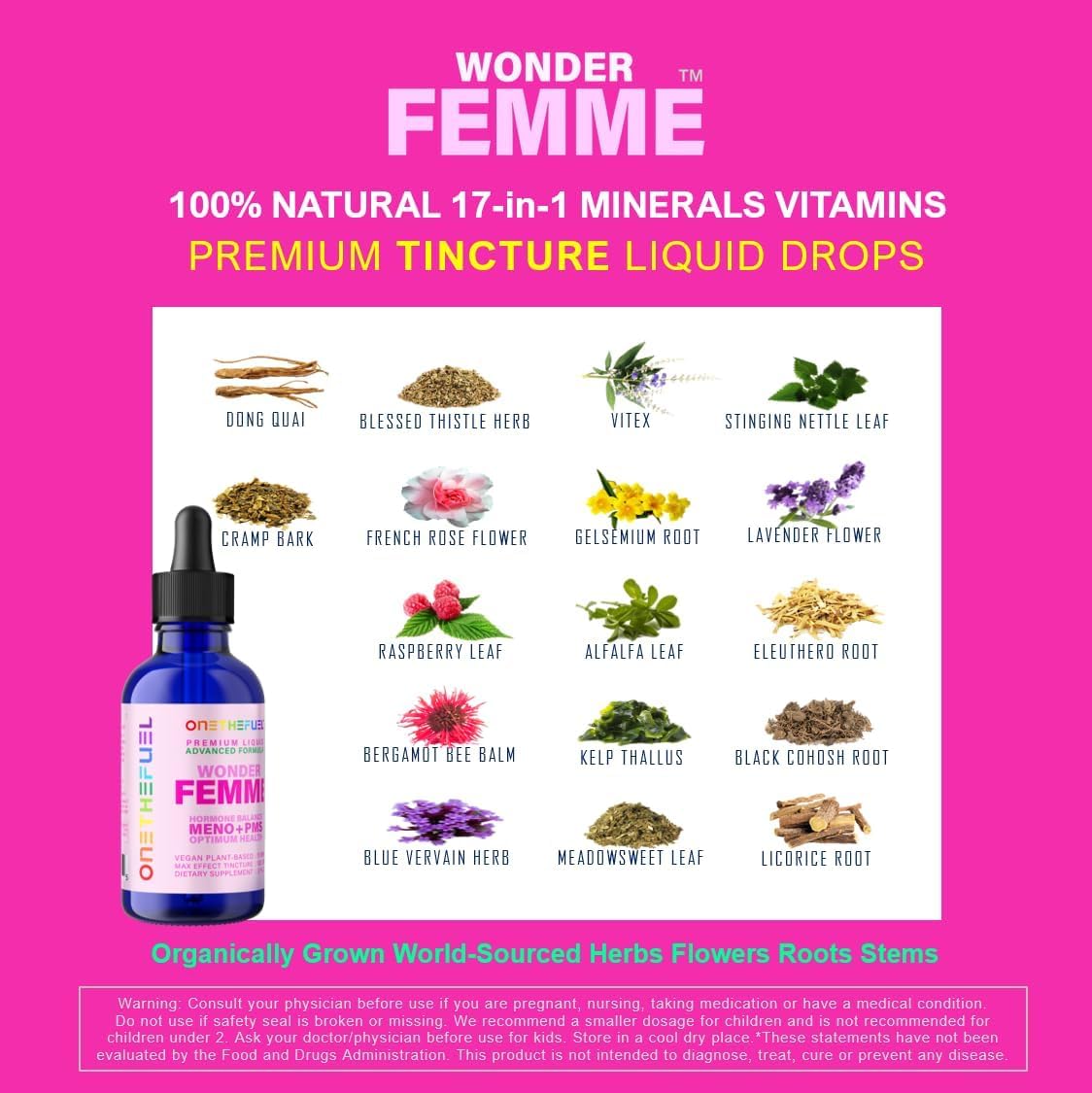 Wonder Femme Hormone Balance Menopause Hot Flashes Relief Support 100% Natural Women