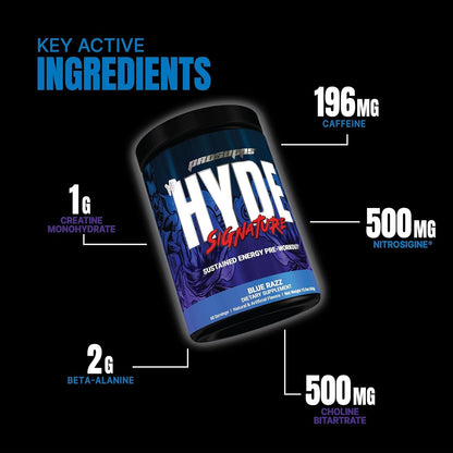 PROSUPPS Hyde Signature Sustained Energy Pre-Workout, Blue Razz - 60 Servings, and Creatine 300 Bundle