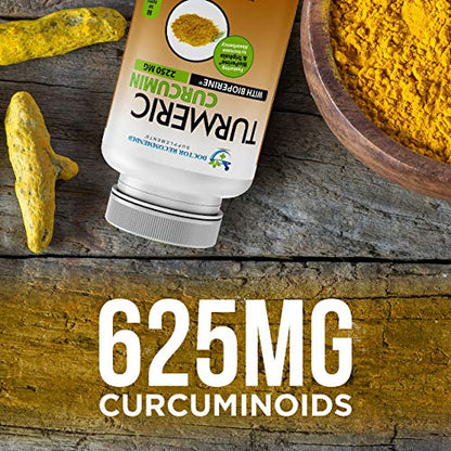 Turmeric Curcumin - 2250mg/d - 95% Curcuminoids - 180 Veggie Caps with Black