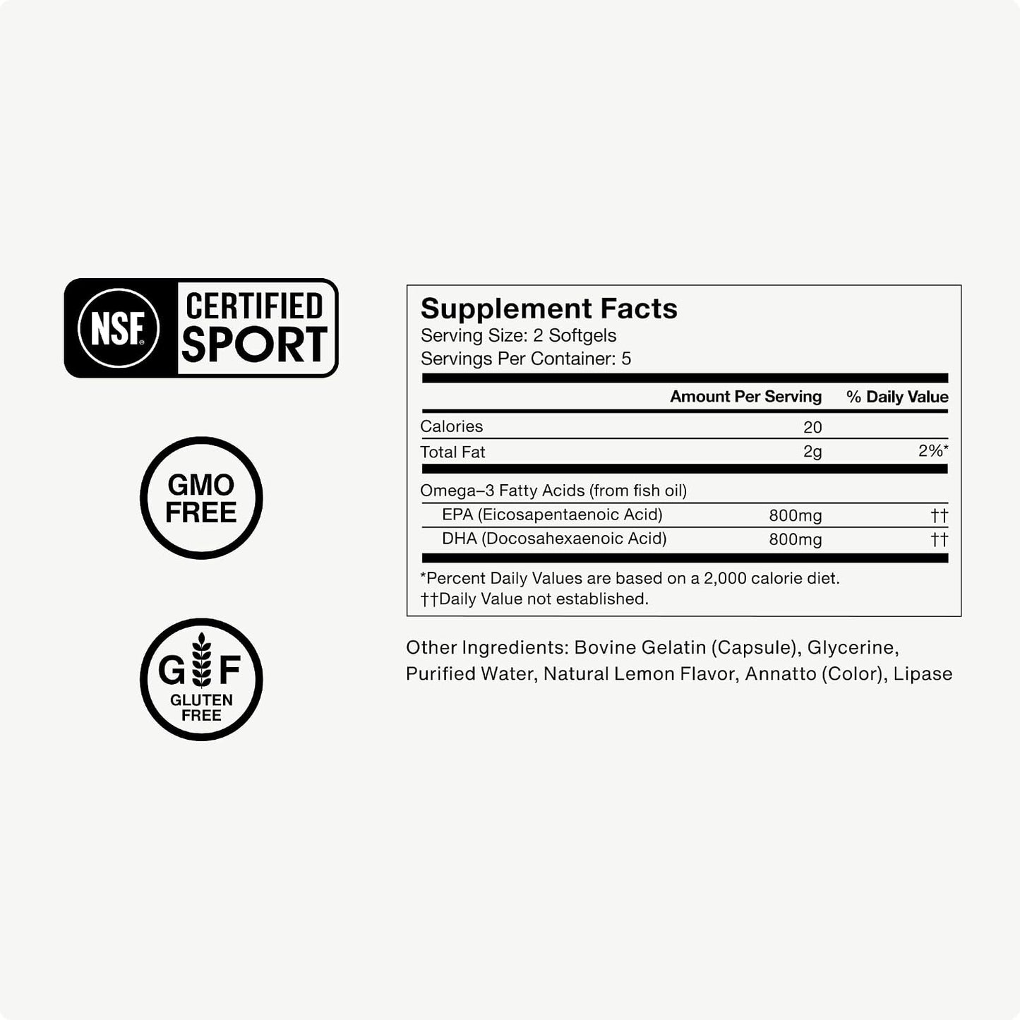 Momentous Omega-3 Fish Oil 1,600 mg & Vitamin D3 Supplement - Daily Omega-3 Supplement for EPA & DHA & 5,000 IU Capsules to Support Foundational & Joint Health - NSF Certified, GMO-Free, Gluten-Free