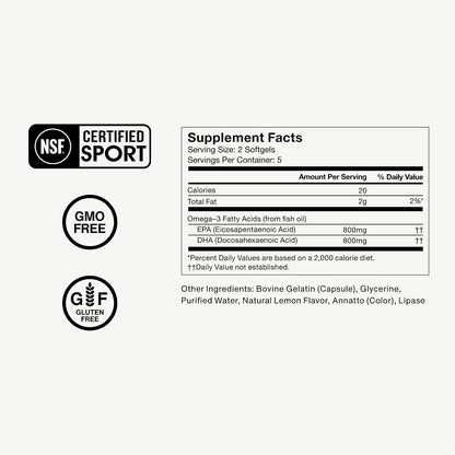 Momentous Omega-3 Fish Oil 1,600 mg & Vitamin D3 Supplement - Daily Omega-3 Supplement for EPA & DHA & 5,000 IU Capsules to Support Foundational & Joint Health - NSF Certified, GMO-Free, Gluten-Free