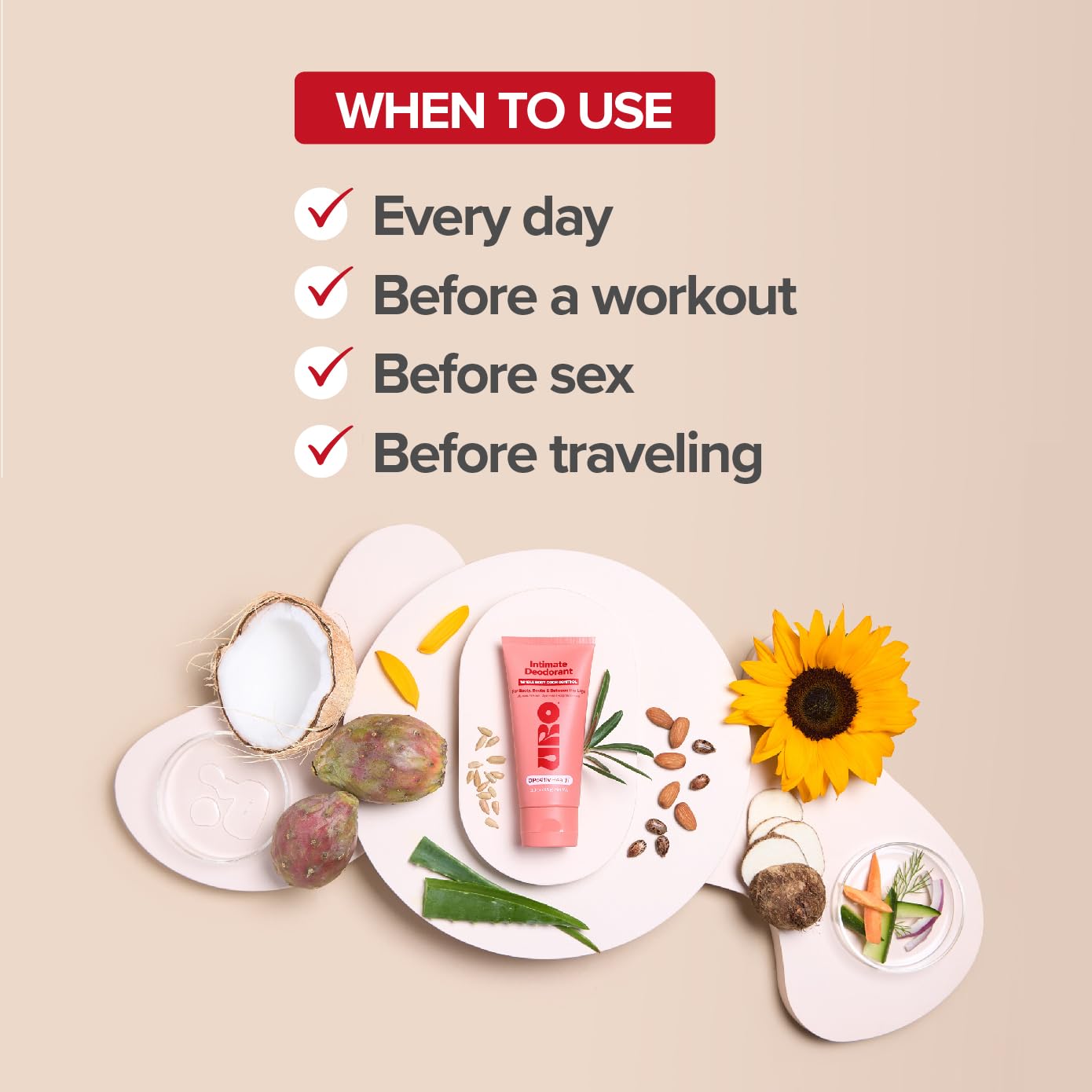 URO Intimate Deodorant – Aluminum Free, Odor & Chafing Control – 3 Oz