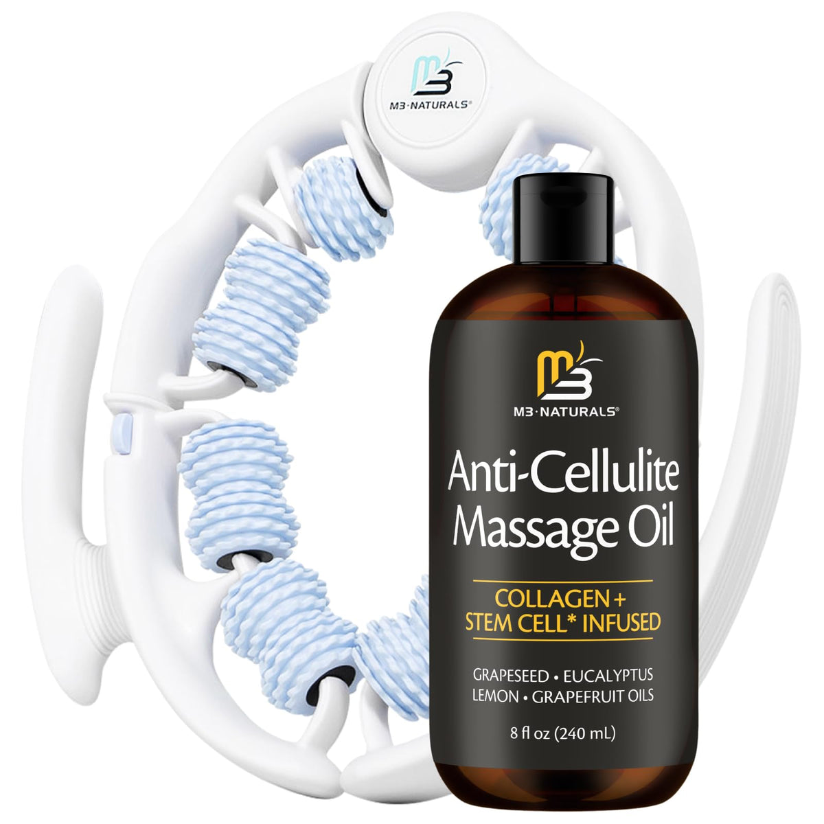 Anti Cellulite Massage Oil for Massage Therapy with Collagen (8 Fl Oz)