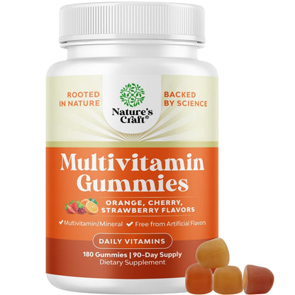 Teen Multivitamin Gummies 12-17 - Teen Boys & Girls Gummy Vitamins for Better Skin, Immune Strength, Mood & Energy Support - Teenage Girl & Boy Supplements with Zn, Mg, Vitamin A, C, D & E - 60 Ct