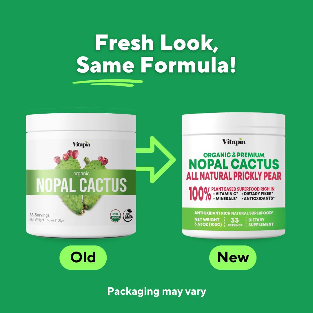 Vitapia Nopal Cactus Extract for Antioxidant, Skin, Metabolism, Wellness, Heart Health Support - 120 Veggie Capsules - Non GMO, Gluten Free Supplement