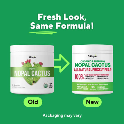 Vitapia Nopal Cactus Extract for Antioxidant, Skin, Metabolism, Wellness, Heart Health Support - 120 Veggie Capsules - Non GMO, Gluten Free Supplement