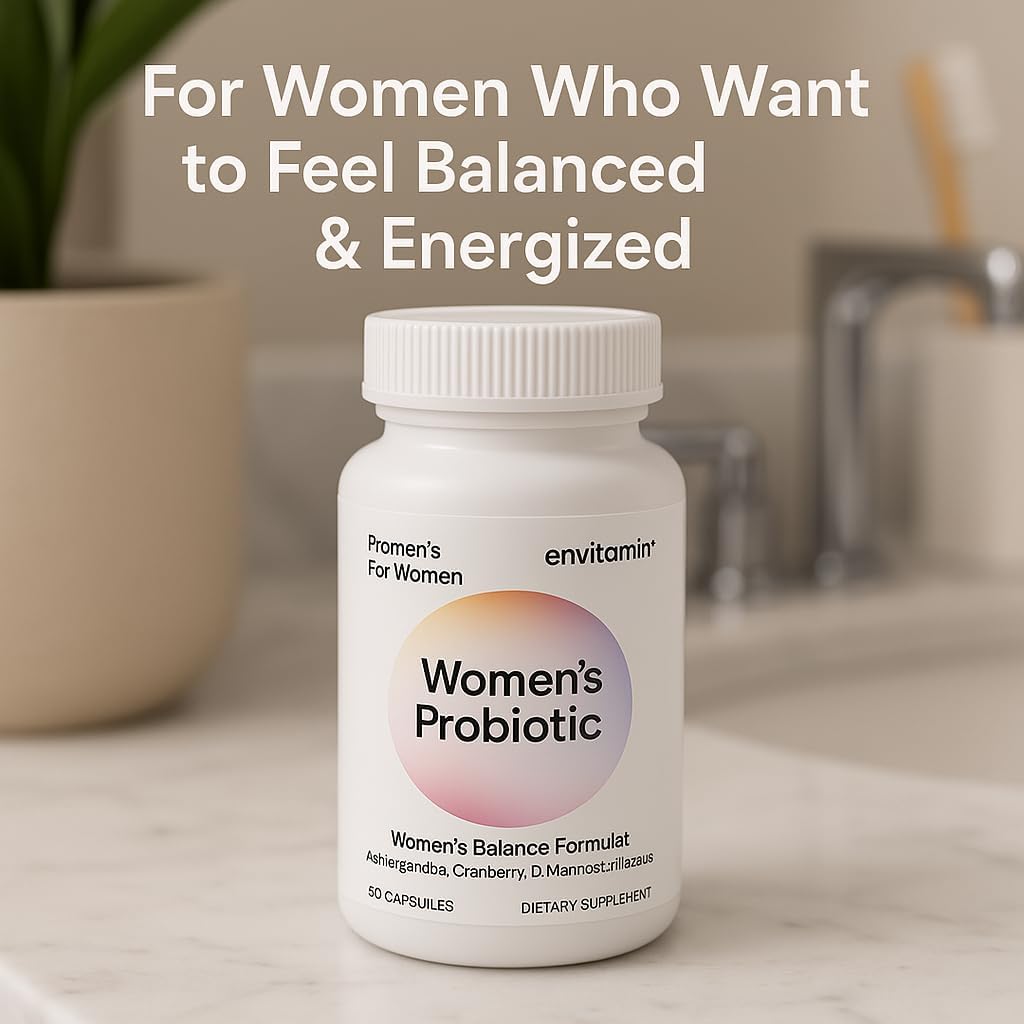 envitamin Probiotic for Women Balance Formula with Ashwagandha, Cranberry, Black Cohosh, D-Mannose, Hibiscus, & Dandelion - Support Your Microbiome