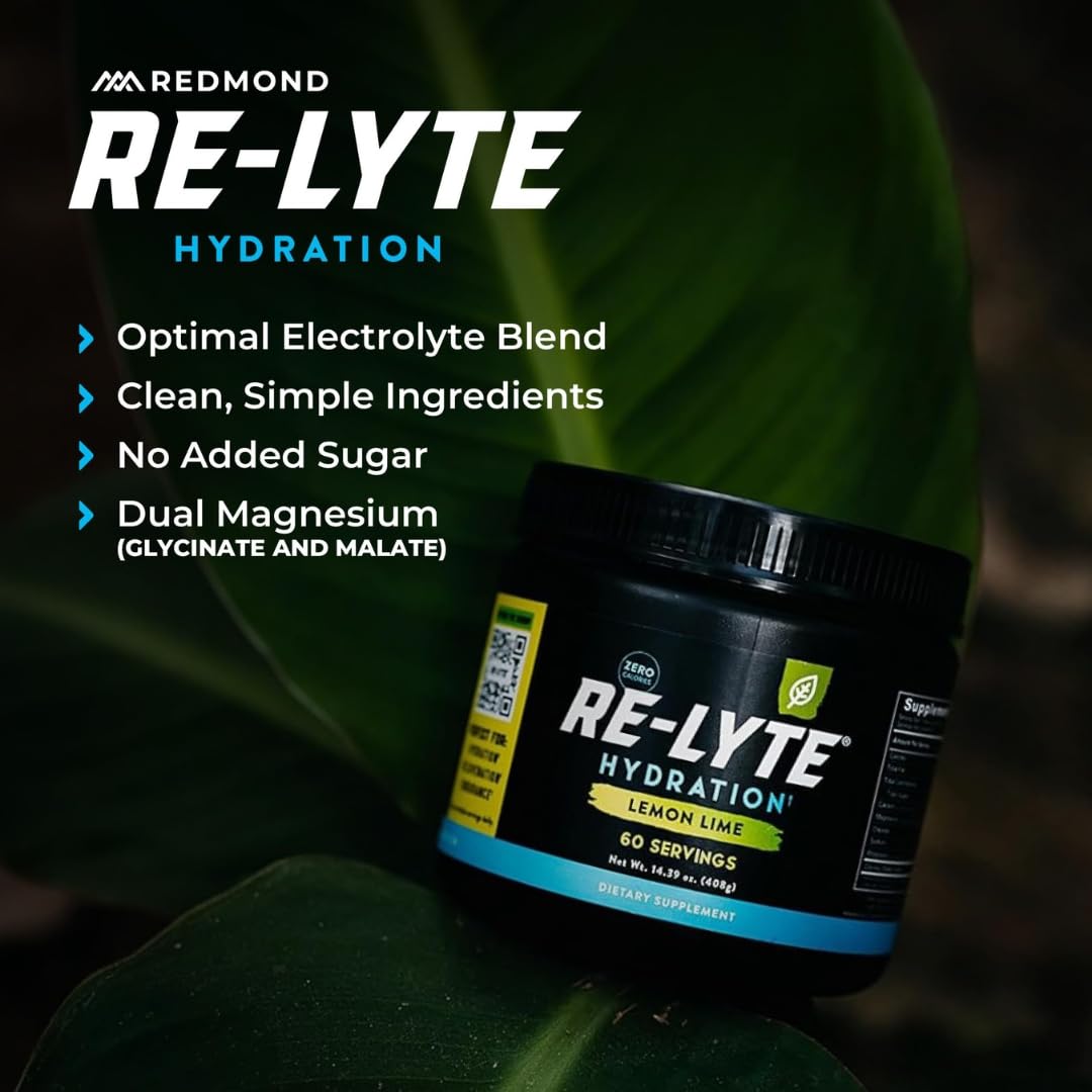 REDMOND Re-Lyte Sugar Free Electrolyte Powder Mix (Strawberry Lemonade) | Zero Sugar Electrolytes, Hydration Powder