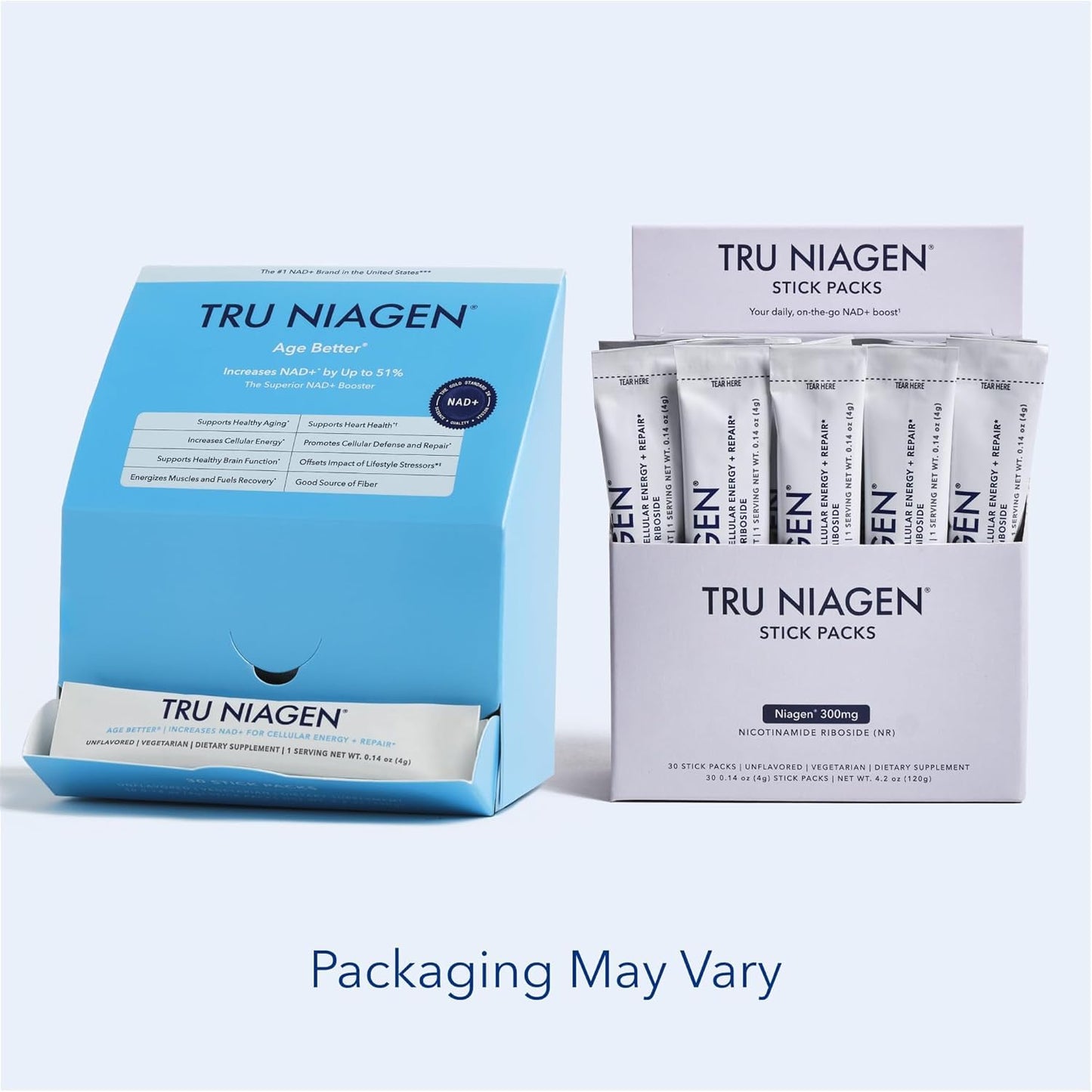 TRU NIAGEN NAD+ Booster | Nicotinamide Riboside Mixing Powder for Cellular Energy - 30ct/300mg Stick Packs: On-The-Go Supplement