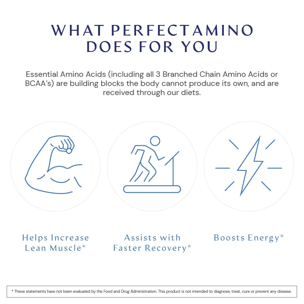 BodyHealth PerfectAmino (150 ct) Easy to Swallow Tablets, Essential Amino Acids Supplement with BCAAs, Vegan Protein for Pre/Post Workout & Muscle Recovery with Lysine, Tryptophan, Leucine, Methionine
