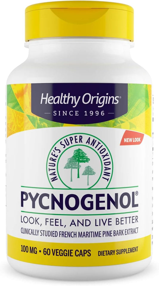 Healthy Origins Pycnogenol Pine Bark 100 mg, 60 Veggie Caps