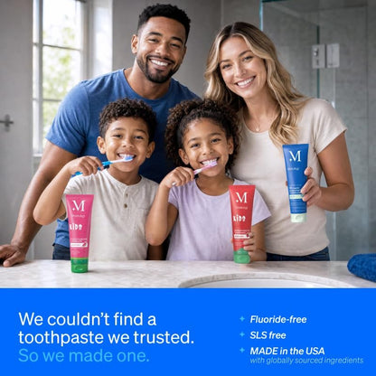 Mouthology 10% Nano Hydroxyapatite Toothpaste Fluoride Free, Whitening*, Rod Shaped nHA, Xylitol Toothpaste for Adults, Enamel Care*, Sensitive Teeth*, SLS Free, Mint 4oz (USA Made) Package May Vary