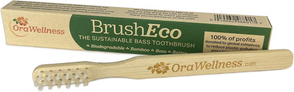OraWellness Nut Free Healthy Mouth Blend Organic Toothpaste Alternative, 3 Pack + BrushEco Bamboo Toothbrush with 3 Rows, 3 Pack, to Reduce Gum Disease, Promote Healthy Teeth and Gums