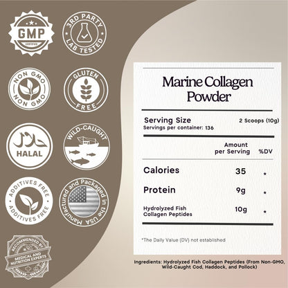 Zen Principle Marine Collagen Peptides Powder 3 lb. Wild-Caught Fish, Non-GMO. Supports Healthy Skin, Hair, Joints and Bones. Hydrolyzed Types I, II, III & IV Protein. Amino Acids. Easy to Mix.