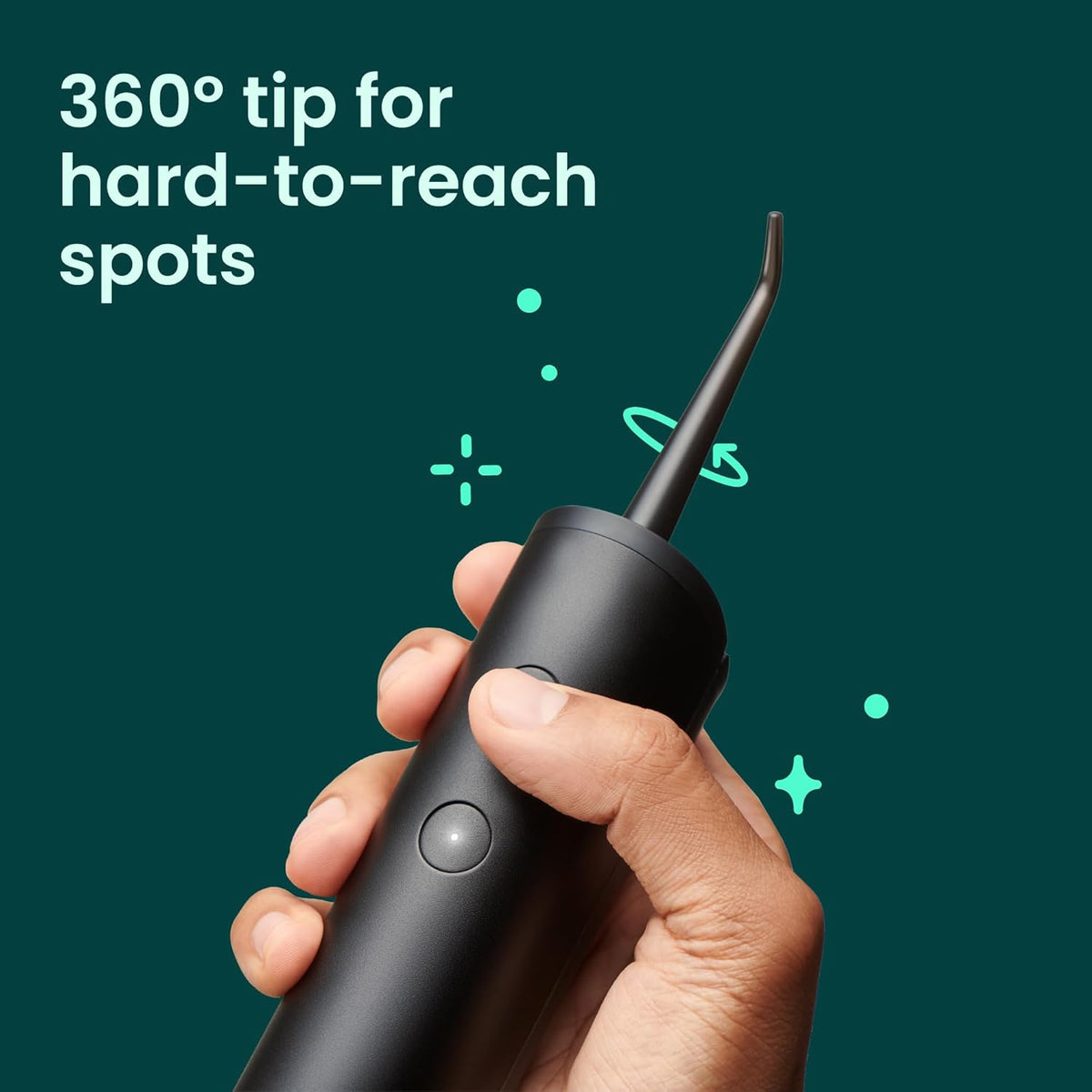 quip Water Flosser with Replacement Tip, Cordless Dental Pick, All Black
