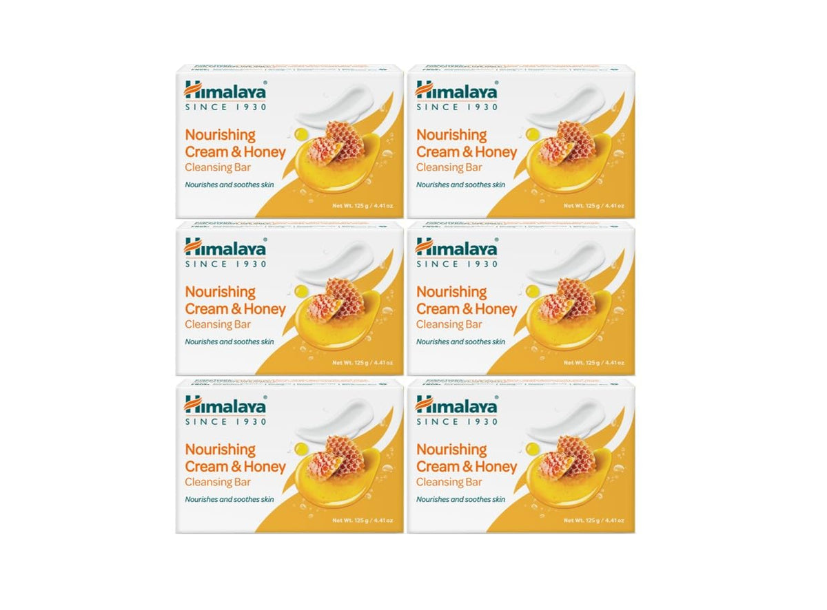 Himalaya Nourishing Cream & Honey Cleansing Bar Soap, 4.41 oz, 6 Pack