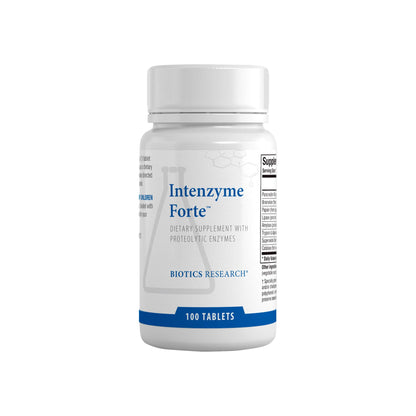 Biotics Research Intenzyme Forte™ Proteolytic Pancreatic Enzymes, Pancreatin, Bromelain, Papain, Lipase, Amylase–Supplement Supports Healthy Protein Digestion–Immune & Circulatory Function 100 Tablets