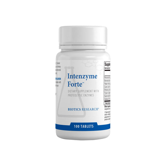 Biotics Research Intenzyme Forte™ Proteolytic Pancreatic Enzymes, Pancreatin, Bromelain, Papain, Lipase, Amylase–Supplement Supports Healthy Protein Digestion–Immune & Circulatory Function 100 Tablets
