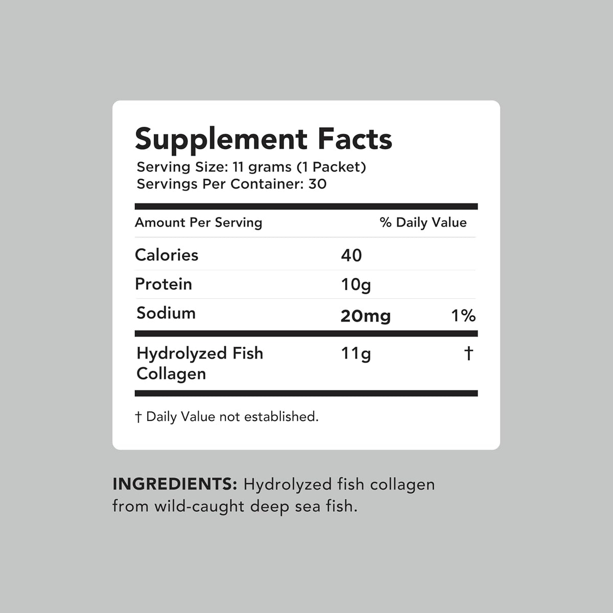 AMANDEAN Marine Collagen Peptides Powder, Wild-Caught, 30 Travel Packets