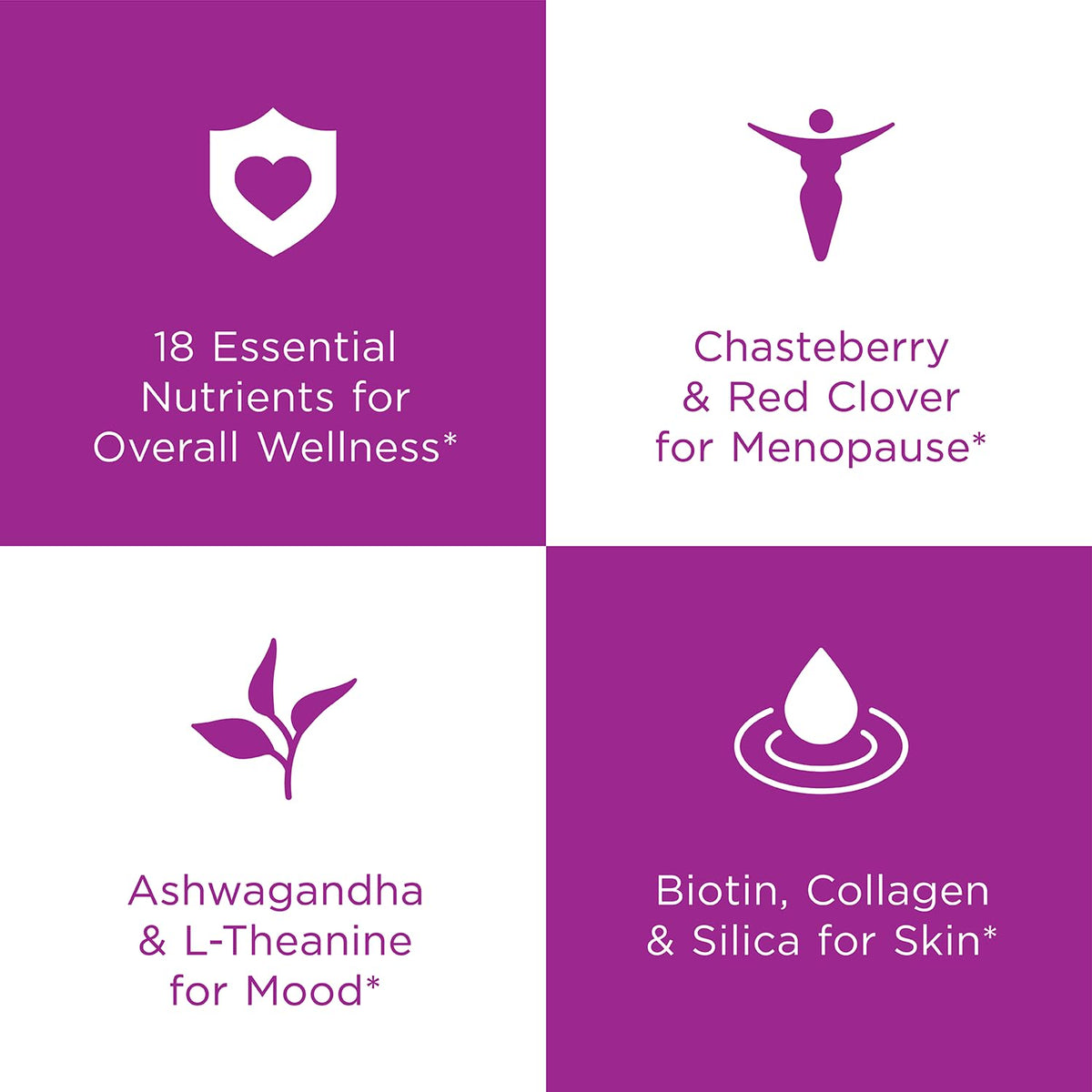 Hyland's Naturals Rock On Menopause + Youthful Skin Care Multivitamin for Women
