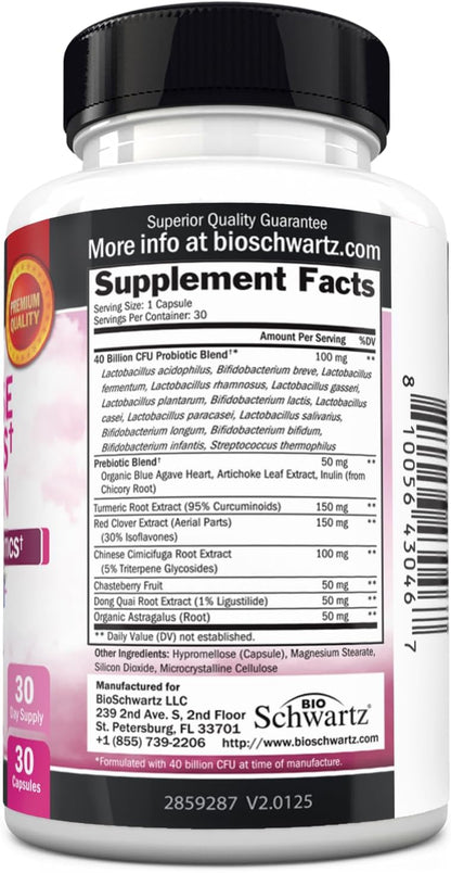 Menopause Supplements for Women - 40B CFU Menopause Probiotics for Women