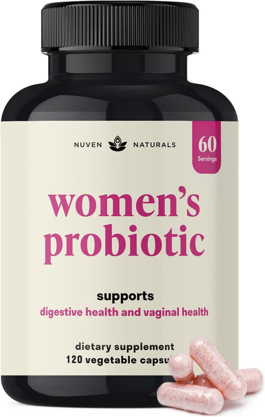 3-in-1 Womens Probiotic - Probiotics, Prebiotics, D-Mannose, 60 Day Supply | Prebiotics and Probiotics for Women, Ingredients to Support Digestive Health, Vaginal Health & pH Balance, Women Probiotic*