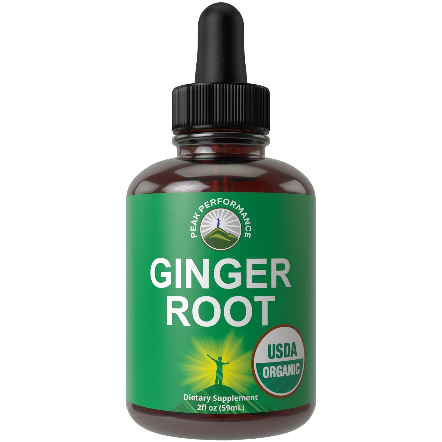 USDA Organic Ginger Root Extract Liquid Drops. Zero Sugar, Non Bitter Vegan Ginger Oil Supplement for Immune, Digestive + Gut Support. High Bioavailability, Gluten Free for Women and Men. Take Orally