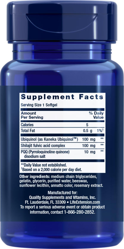 Life Extension Super Ubiquinol CoQ10 with PQQ, Heart Health, 30 Softgels