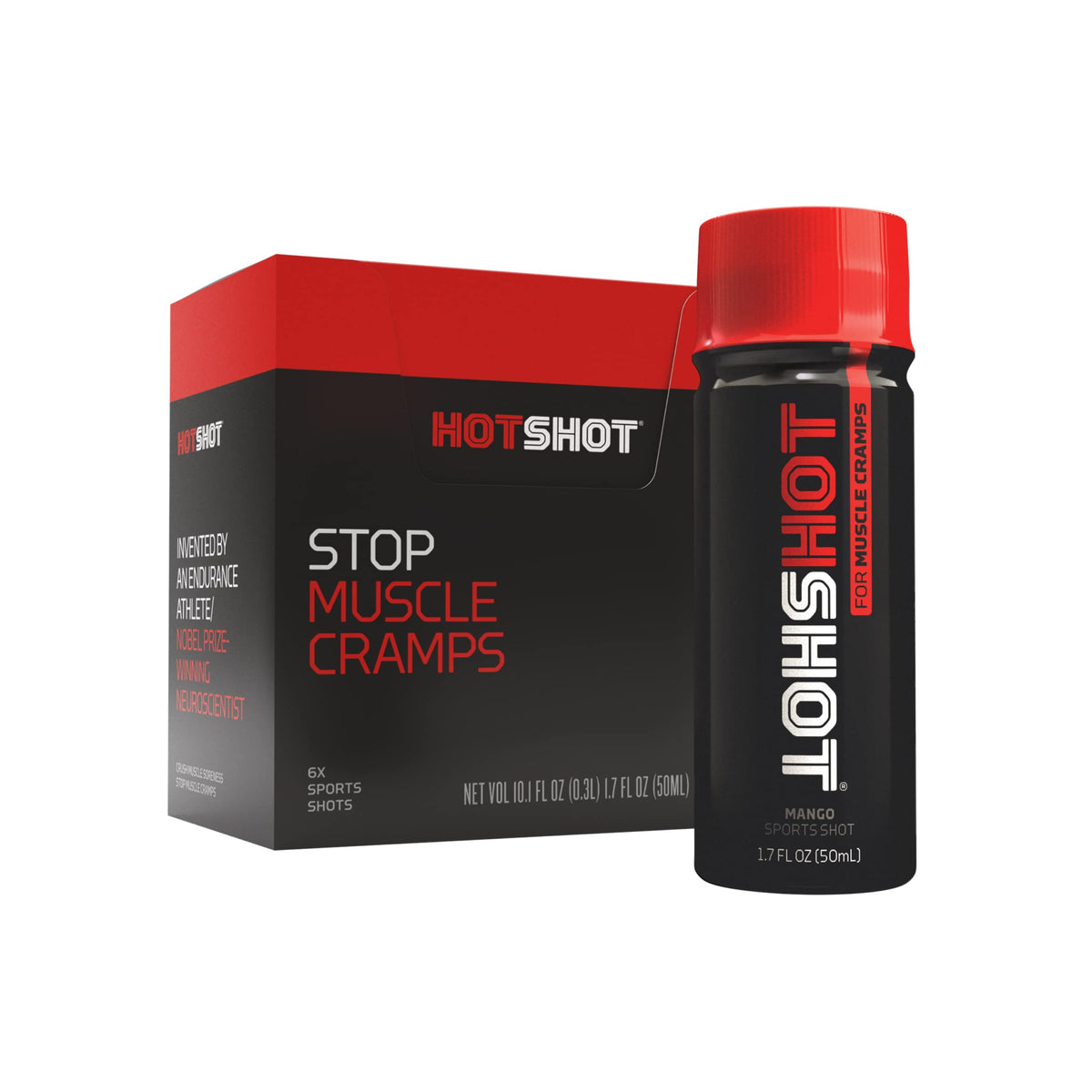 HOTSHOT Sports Shot Muscle Cramp Relief, All Natural Liquid Sports Drink, Scientifically 