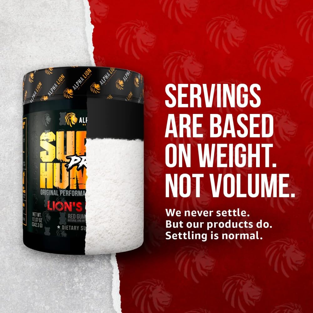 ALPHA LION Superhuman Pre Workout Powder, Beta Alanine, L-Taurine & Tri-Source Caffeine for Sustained Energy & Focus, Nitric Oxide & Citrulline for Pump (21 Servings, Sour Gummy Bear Flavor)
