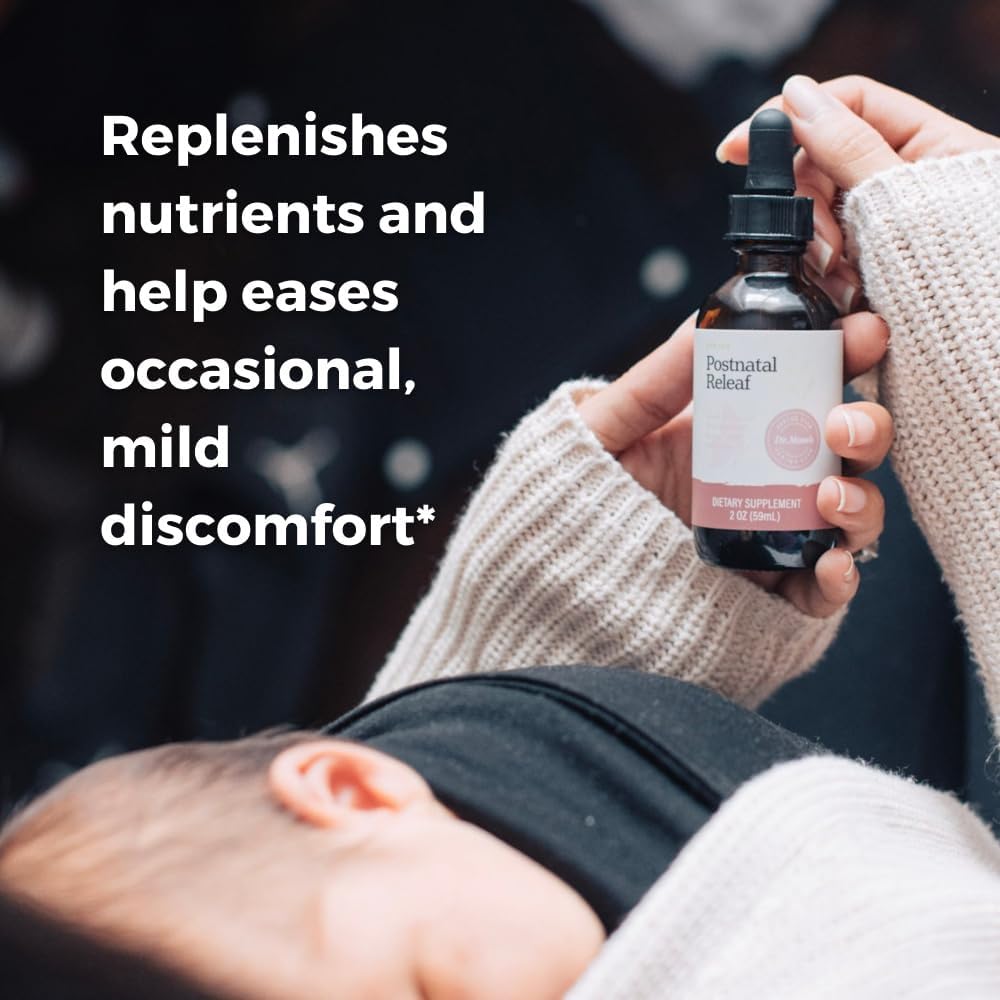 SPRIGS Postnatal Releaf, 2 Oz | After-Birth Contractions Support Tincture | Herbal Drops with Red Raspberry Leaf, Black Haw Bark, Blue Cohosh & Motherwort Herb | Natural Postpartum Recovery Products