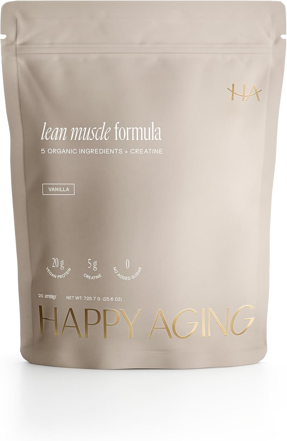 Happy Aging Vegan Protein Powder for Women, 20g Organic Pea & Pumpkin Seed Protein, 5g Creatine for Women, Monk Fruit Sweetened, Organic Cocoa & Chia, Vegan Plant Based Protein