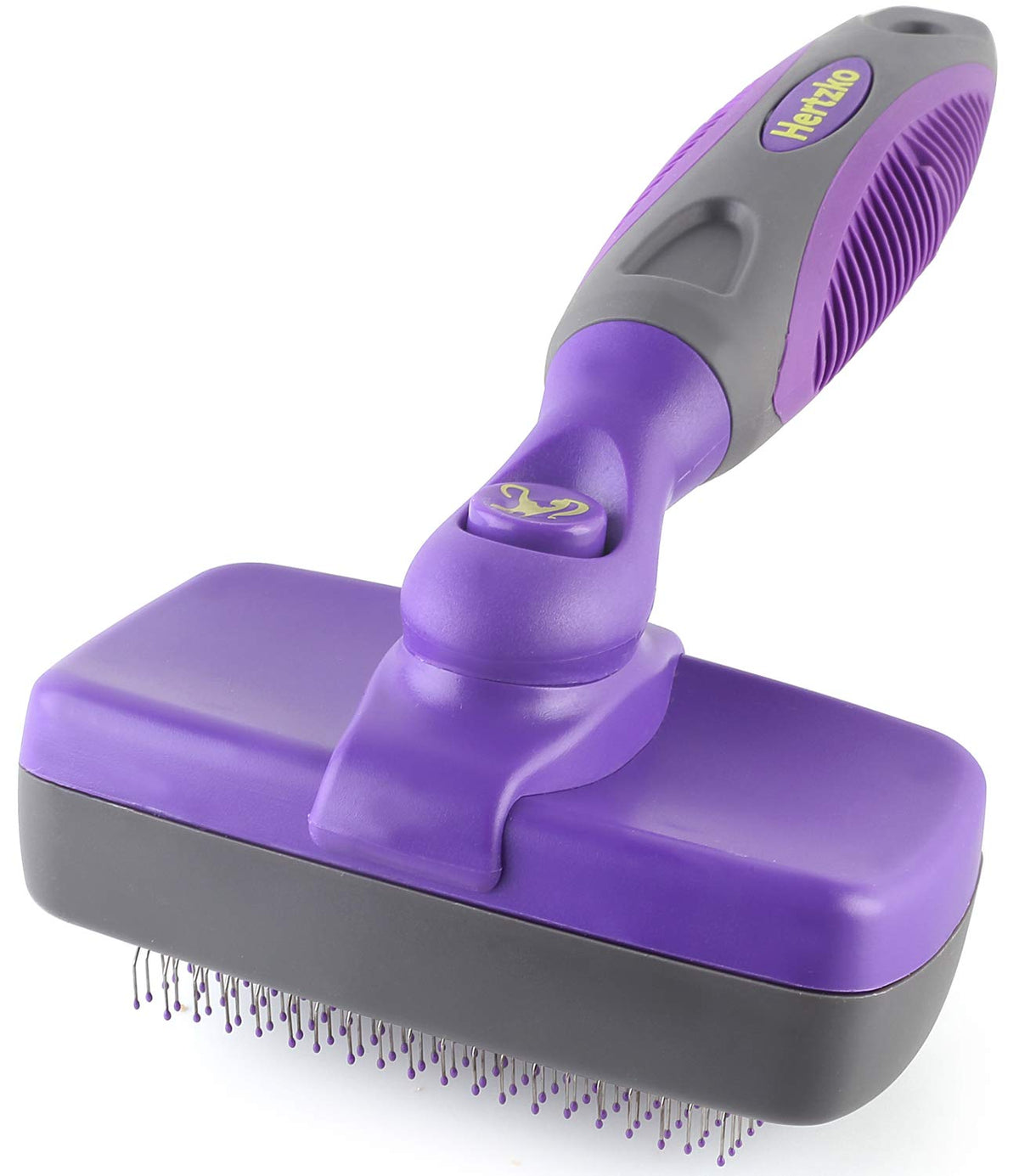 Hertzko Dog & Cat Brush, Dog Brush for Shedding, Cat & Dog Grooming, Self Cleaning 