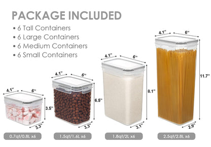 Vtopmart Airtight Food Storage Containers with Lids, 24 pcs Plastic Kitchen and Pantry