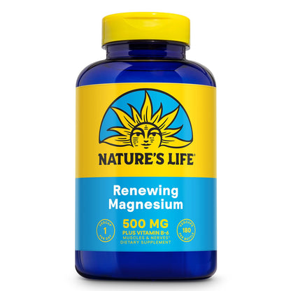 Nature’s Life Renewing Magnesium 500 mg - Magnesium Citrate, Magnesium Malate, Magnesium Oxide Plus Vitamin B-6 - Muscles and Nerves Support - Lab Verified - 275 Servings, 275 VegCaps