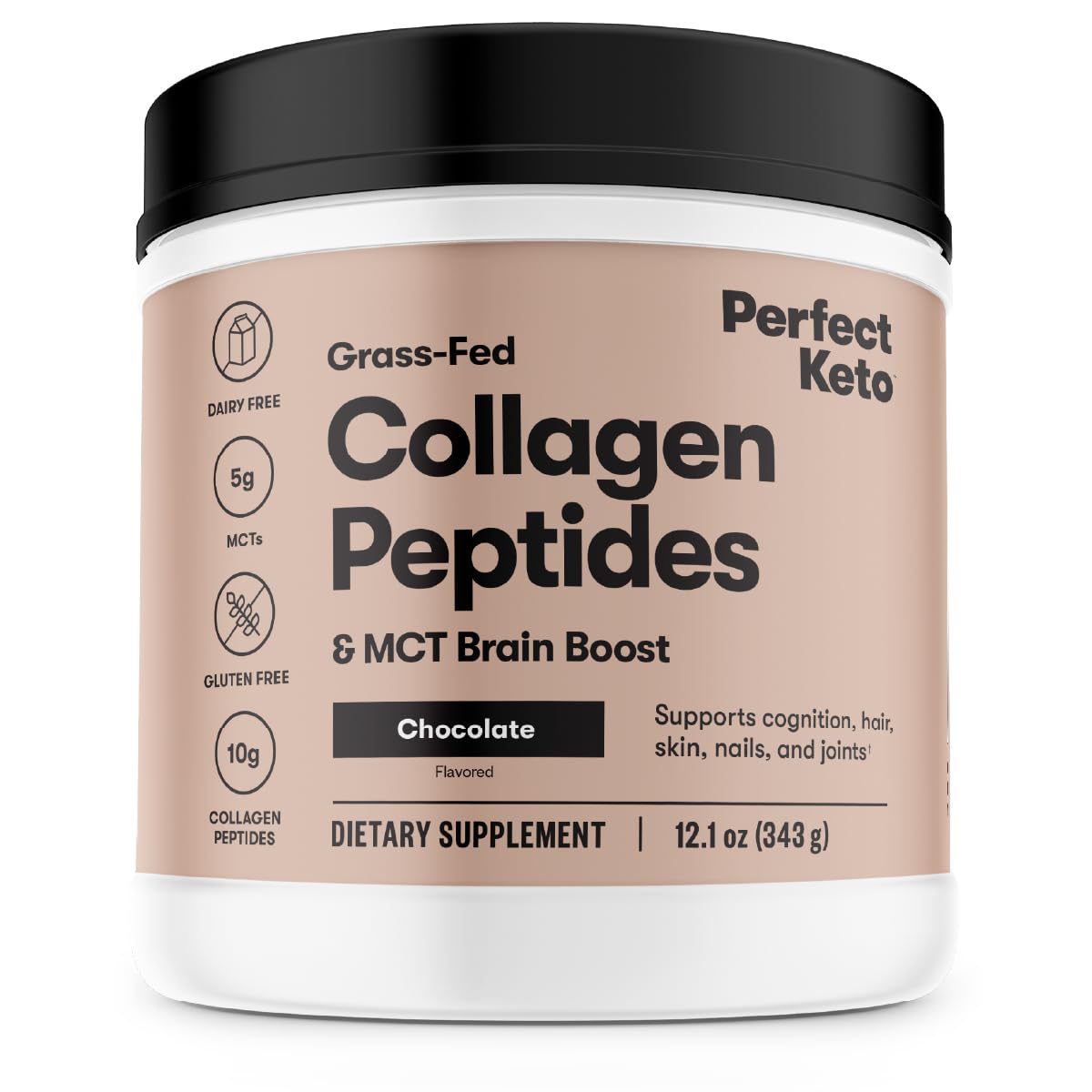 Perfect Keto Collagen Protein Powder with MCT Oil - Grassfed, GF, Multi Supplement