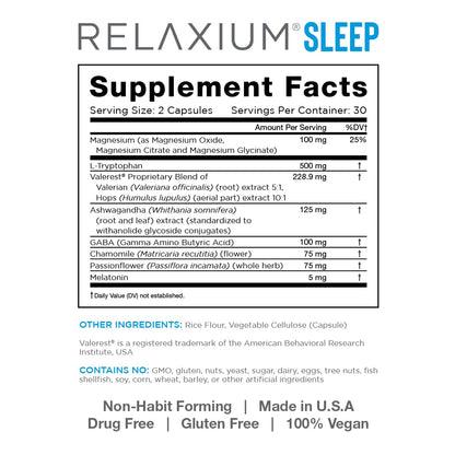 Relaxium Sleep Aid, 30-Day Supply, Dietary Supplement for Better Sleep