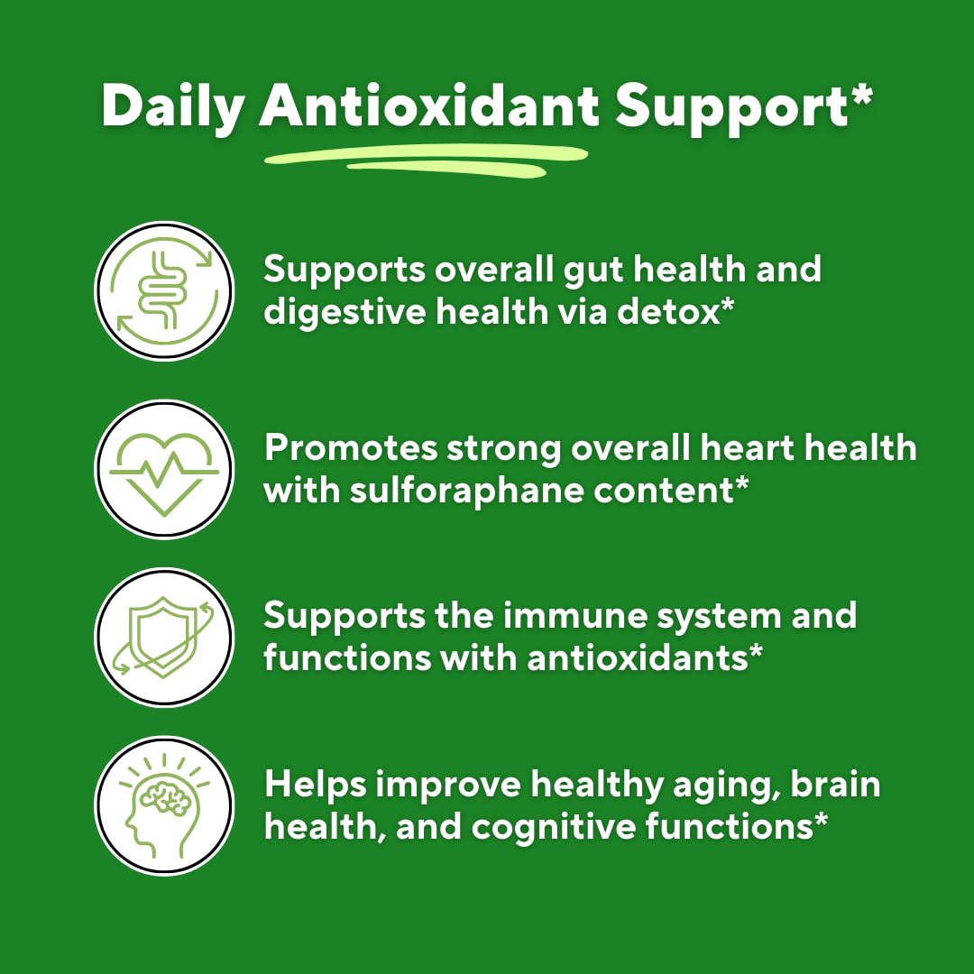Vitapia Organic Broccoli Sprout & Broccoli Extract for Sulforaphane, Antioxidant, Brain, Skin, Heart Health Support - 120 Veggie Capsules - Non-GMO, Gluten-Free, Vegan-Friendly Supplement