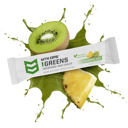 MTN OPS Daily Greens Superfood Powder Stick Packs, Raspberry