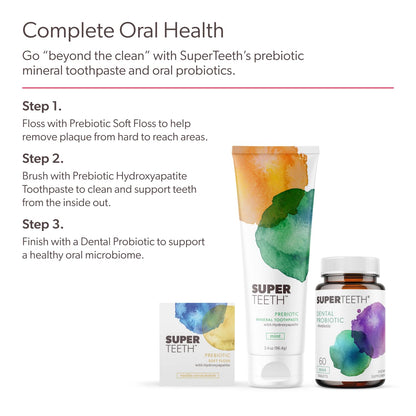 SUPER TEETH Oral Probiotics for Bad Breath & Cavities - Mint Flavored