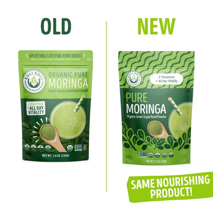 Kuli Kuli Moringa Oleifera Organic Leaf Powder & Green Smoothie, 100% Pure USDA