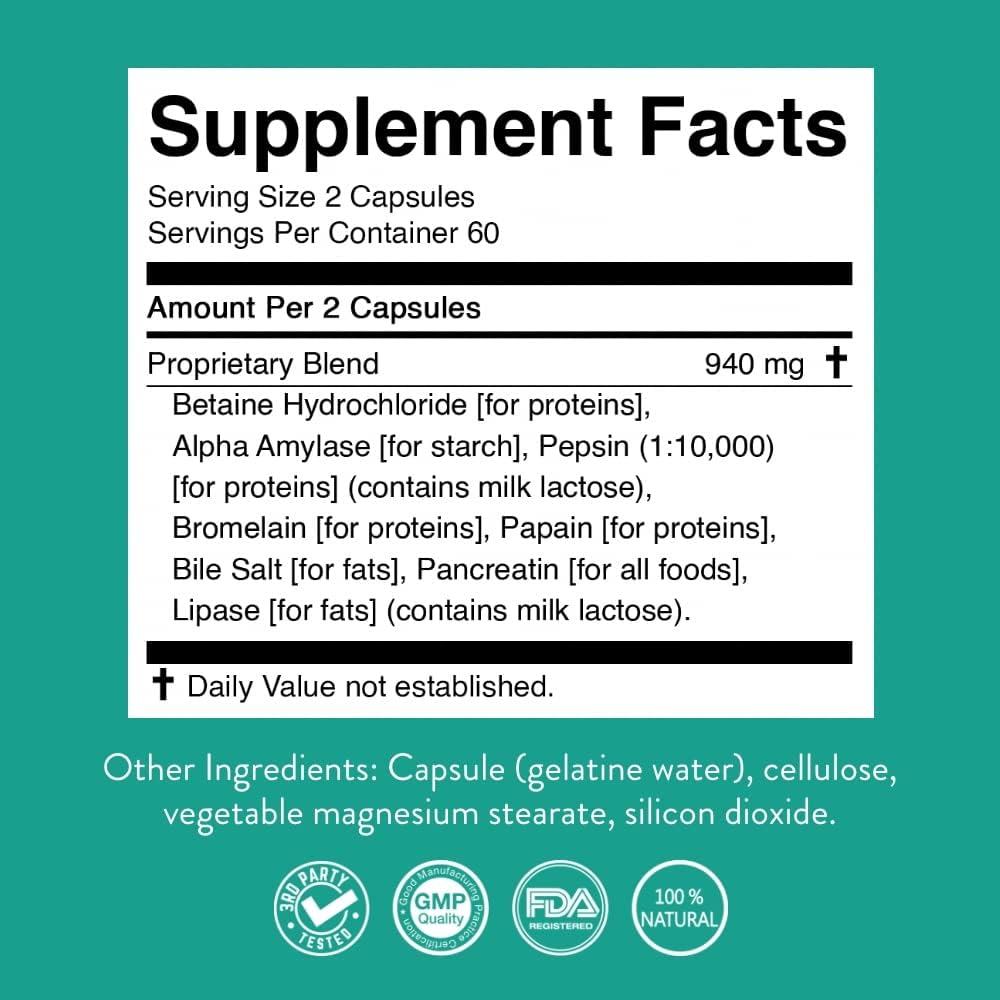 Nature's Sunshine Food Enzymes - Digestive Support with Prebiotics and Probiotics for Gut Health - Digestive Enzyme Supplement for Digestive Health and Relief from Occasional Indigestion