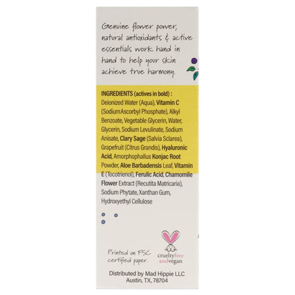 Mad Hippie Vitamin C Serum for Face – C + E + Ferulic Acid, Hyaluronic Acid, Stable Low-Irritation Formula, Brightening, 1.02 Fl Oz