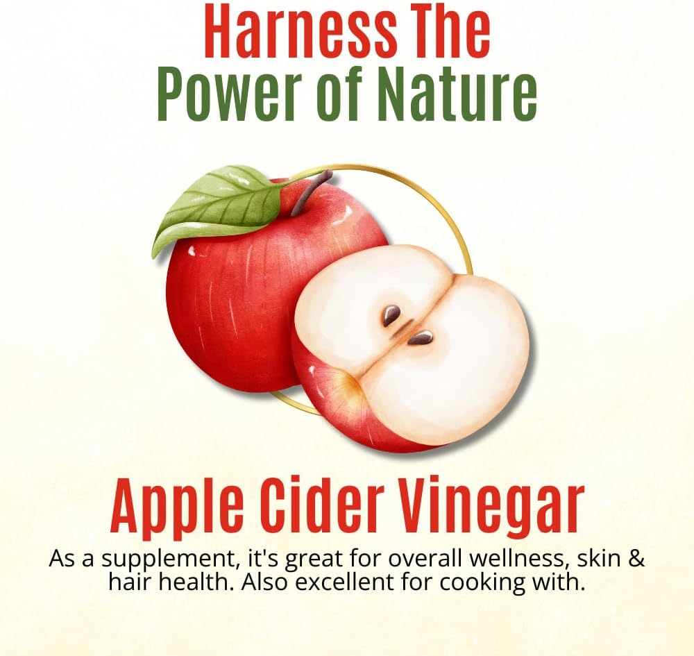 Organic Apple Cider Vinegar Powder - Apple Cider Vinegar Supplement, ACV for Digestive Support - Vegan & Gluten Free, 500mg per Serving, 454g (1 lbs)