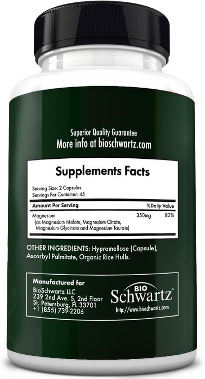 Magnesium Complex with 350mg Magnesium Glycinate Citrate Malate & Taurate