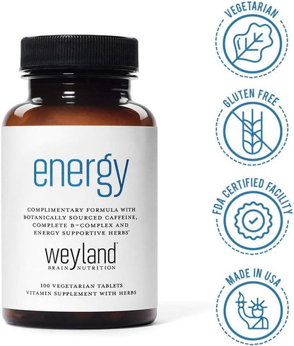 Energy | Complimentary Formula w/Botanically Sourced Caffeine | Complete B-Complex & Energy Supportive Herbs