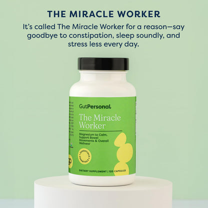 The Miracle Worker Magnesium Glycinate Powder for Sleep - Chelated Magnesium Drink Powder Supplement Helps Reduce Stress & Regularity While Easing Muscle Cramps with Strawberry Flavor - 30 Servings