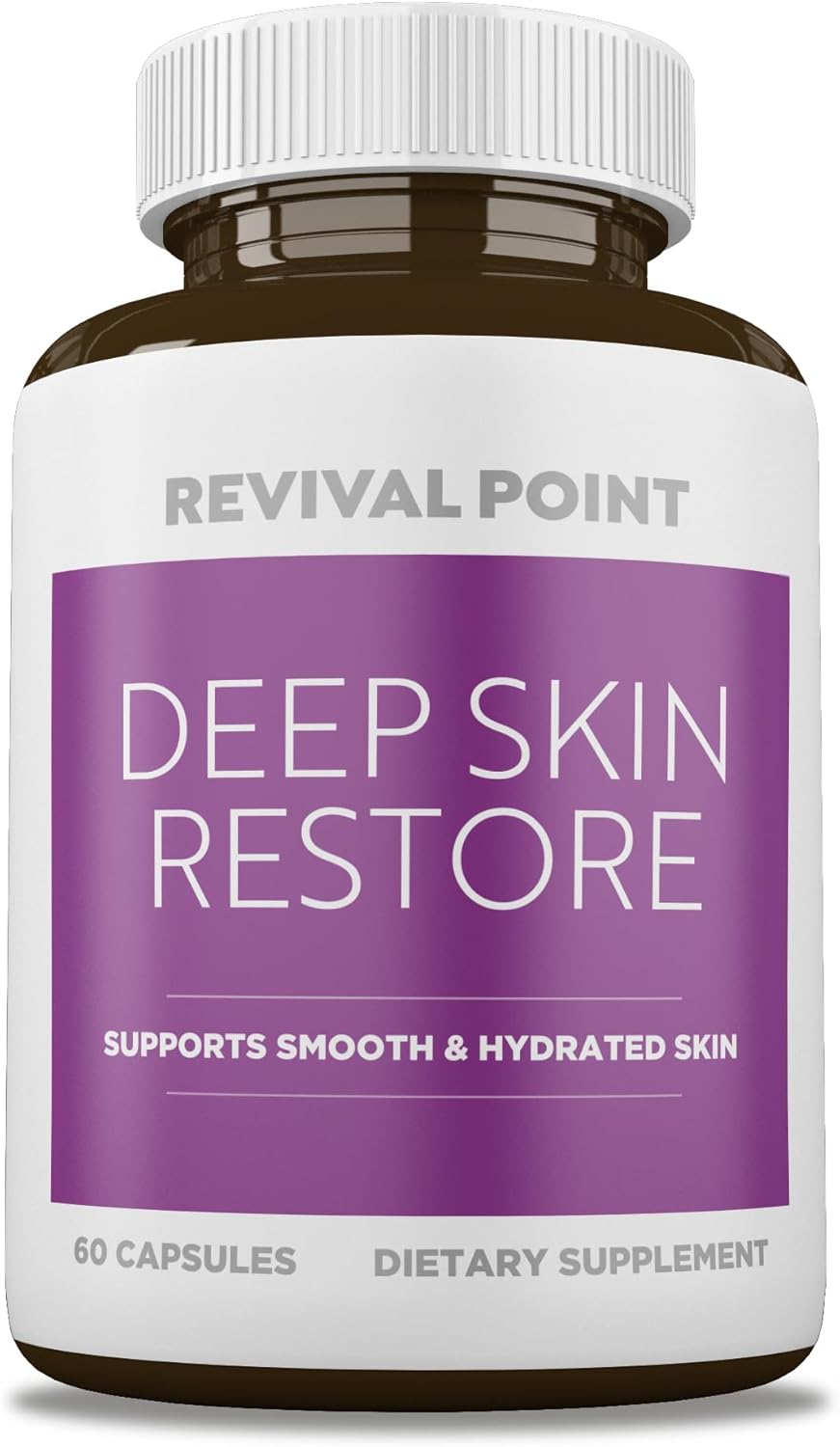 Deep Skin Restore- Advanced Dermal Repair Complex to Boost Firmness, Hydration, & Elasticity– Vegan Collagen Builder & Skin Supplement with 6 Clinically Proven Ingredients– 60 Capsules
