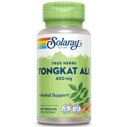 SOLARAY Tongkat Ali 400 mg - Longjack Tongkat Ali for Men - Herbal Support for Men's Health and Vitality - Vegan, Non-GMO, Lab Verified - 180 Servings, 180 VegCaps