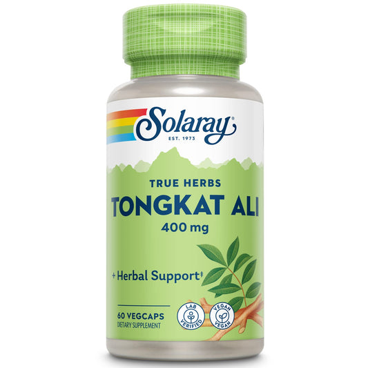 SOLARAY Tongkat Ali 400 mg - Longjack Tongkat Ali for Men - Herbal Support for Men's Health and Vitality - Vegan, Non-GMO, Lab Verified - 180 Servings, 180 VegCaps